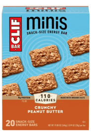CLIF BAR Minis - Crunchy Peanut Butter - Made with Organic Oats - 5g Protein - Non-GMO - Plant Based - Snack-Size Energy Bars - 0.99 oz. (20 Pack