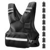 Adjustable Weighted Vest, 24-40 lbs Comfortable X-Shape Body Weight Vest Set with 8 Weight Packs and Reflective Stripe, for Men Women
