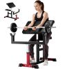 Preacher Curl Bench, Strength Training Biceps Machine, Max load 440 LBS Home Gym Equipment, Seated Arm Isolated Barbell Dumbbell Bicep Station