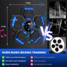 2025 Music Boxing Machine for Adults and Kids, Smart Bluetooth Boxing Training Equipment with Gloves Wall Mounted, Workout Punching Machine for Home
