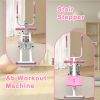 Multifunctional 2-In-1 Stair Stepper And Ab Workout Machine Pink