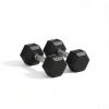Hex Rubber Dumbbell Set No-Roll Hexagonal End Construction for Strength Training