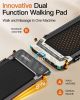 Akluer Walking Pad with Incline, 2-in-1 Under Desk Treadmill and Foot Massager, Quiet 2.5HP Treadmill with Armrest, LED Display Remote for Home Office