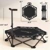42" Foldable Mini Trampoline, Rebounder Trampoline with Adjustable Foam Handle for Indoor Outdoor Workout for Adults