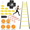 Speed Agility Training Equipment Set For Pro Beginner Including Cones Parachute Stakes Hurdles 19.68FT Ladder with Carrying Bag Soccer Football Basket