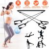 Pilates Bar Kit w/ 4 Resistance Bands Toning Bar Yoga Pilates Stick Fitness Bar 3-Section Portable Home Workout Equipment w/ Foot Loop For Total Body