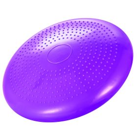 Inflatable Stability Balance Disc Wobble Cushion Balance Disc Wiggle Seat w/ Free Air Pump Exercise Athletic Fitness Trainer Mat (Option: Purple)