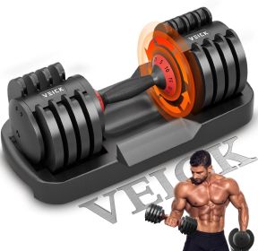 25LB 5 in 1 Single Adjustable Dumbbell Free Dumbbell Weight Adjust with Anti-Slip Metal Handle, Ideal for Full-Body Home Gym Workouts (Main Color: Black, Main Material: Iron)